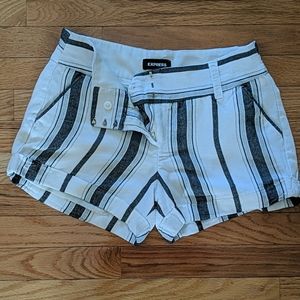 Express Black and White Stripe Shorts